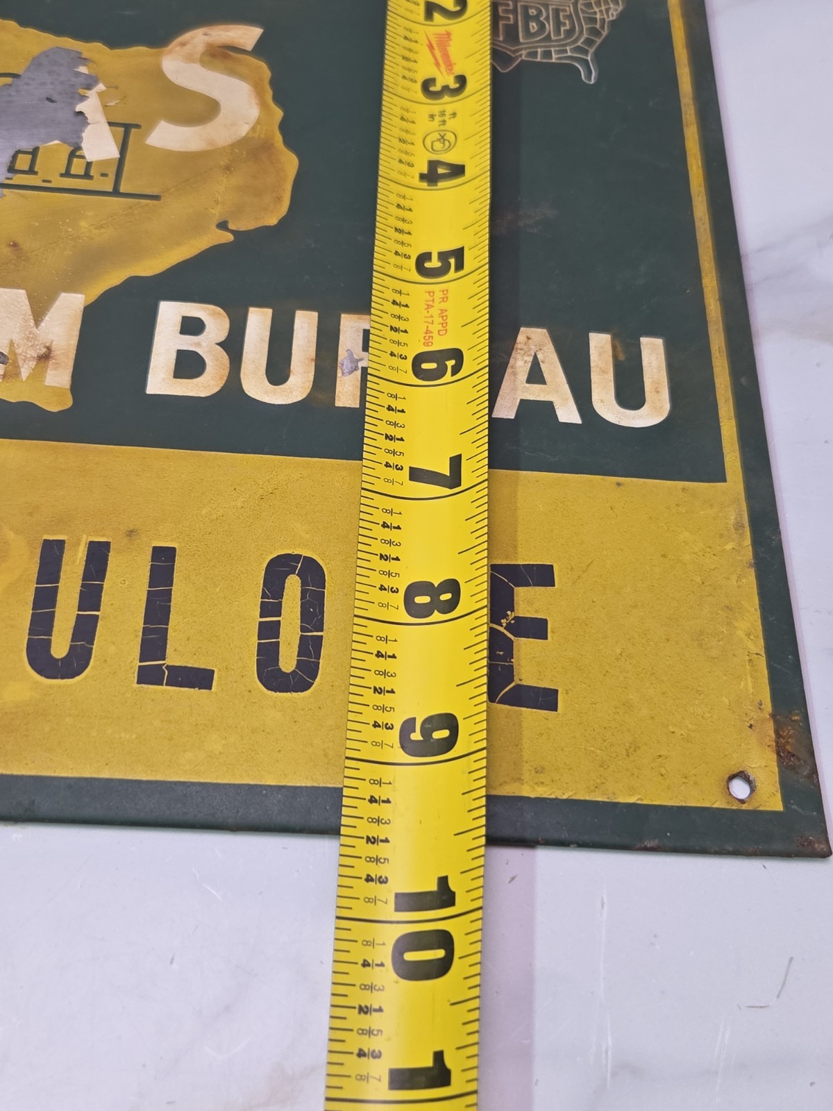 VINTAGE TEXAS FARM BUREAU SIGN Scioto Sign co farm and ranch collectible