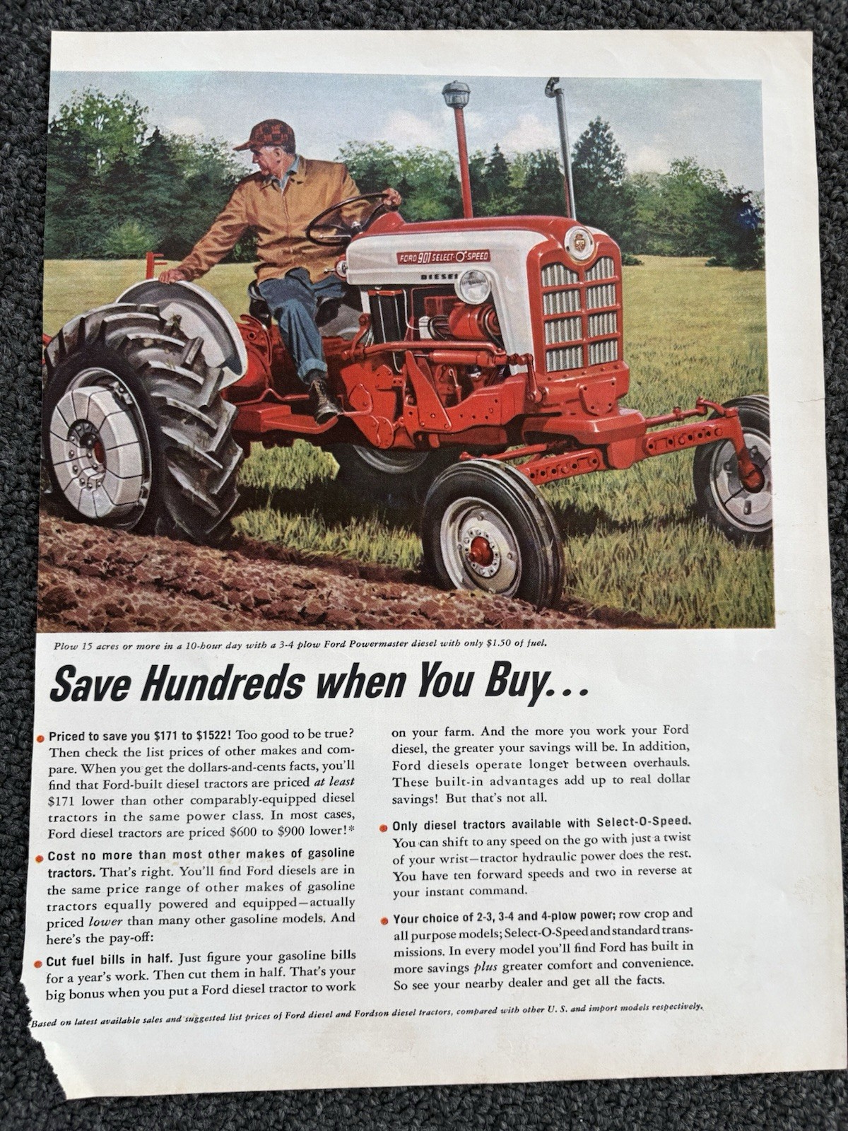 Lot Vintage Tractor Farm Equipment Print Ads 1950s 1960s Ford