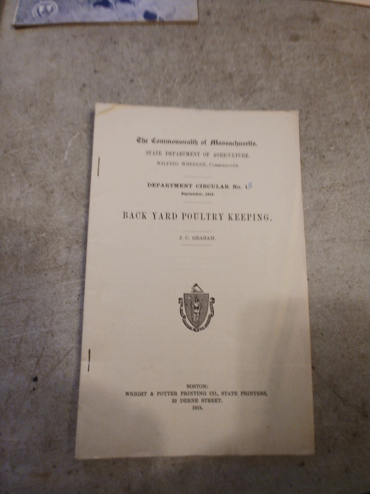 7 DEPARTMENT OF AGRICULTURE BOOKLETS On POULTRY AND BIRDS 1917 -1928