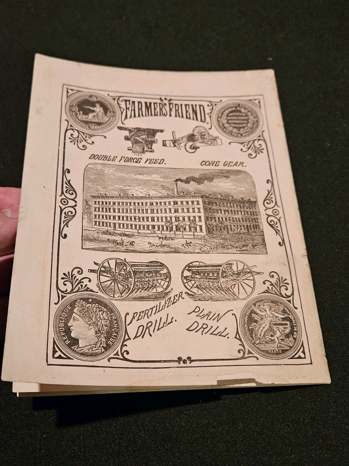 1879 Dayton Ohio Farmers Friend Grain & Drill Brochure Tractor