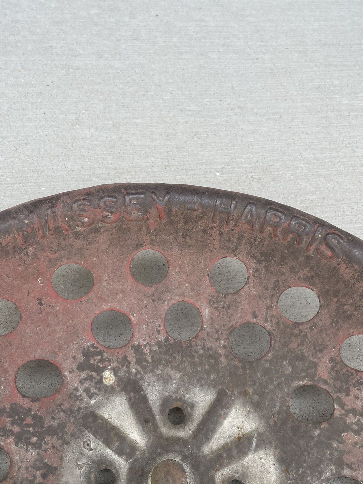 Vintage Massey Harris Tractor Seat Advertising Tin Embossed Massey Harris Parts