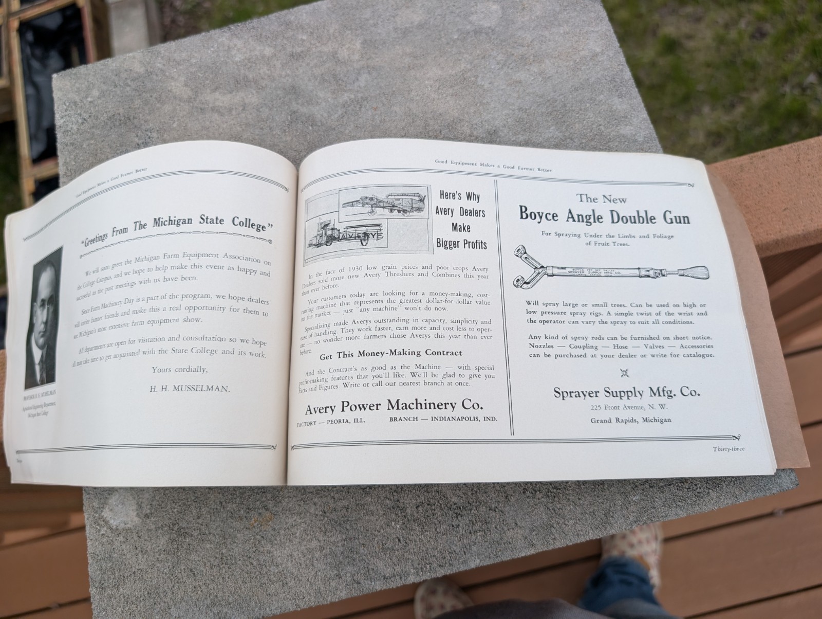 Michigan Farm Equipment Program 1930 Advertising John Deere Fordson Case Tractor