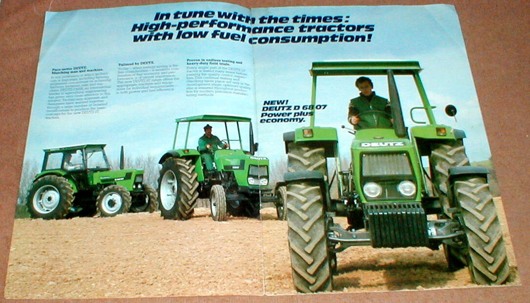 Deutz Fahr D 6807 Tractor Dealer Full Color 8 Page Brochure August 1980