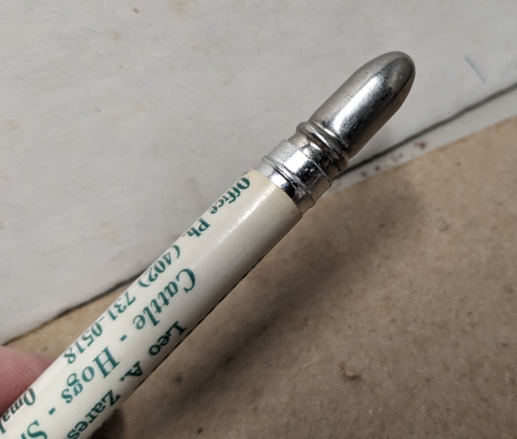 Vintage Ralston Livestock Market Service Omaha NE Bullet Pencil Leo A. Zarestky