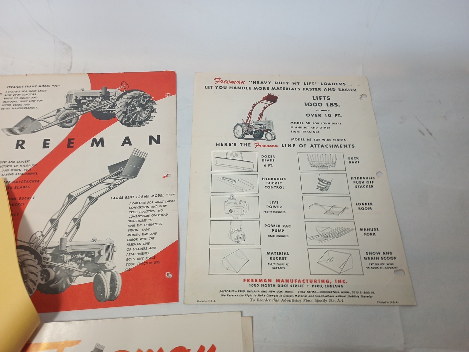 Lot Of Vintage Original Advertising Brochures Agriculture Freeman G94 3