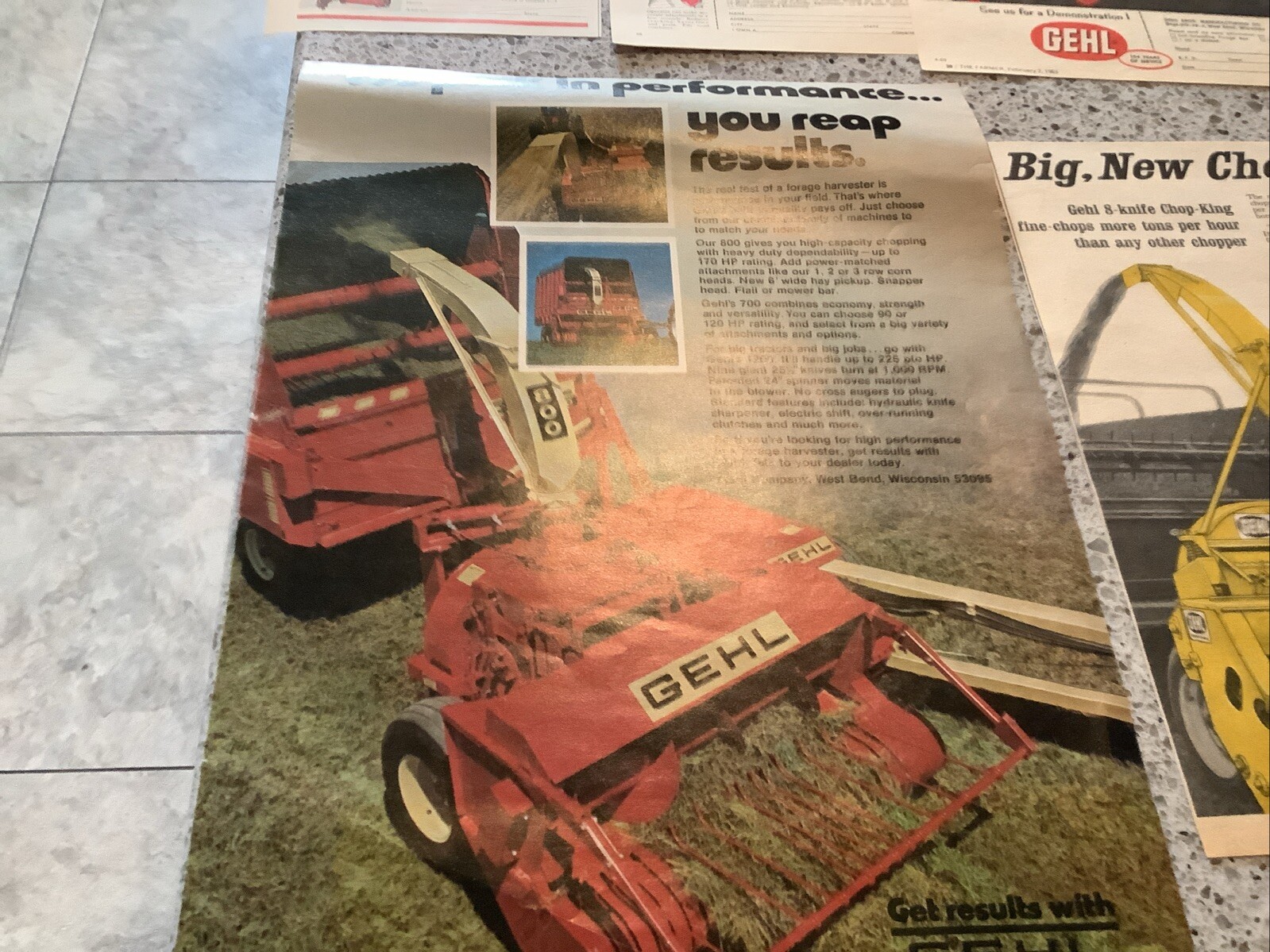 Lot of 12 Gehl Farming Agricultural Advertisement Tractor Farm Print Ads 1950-70