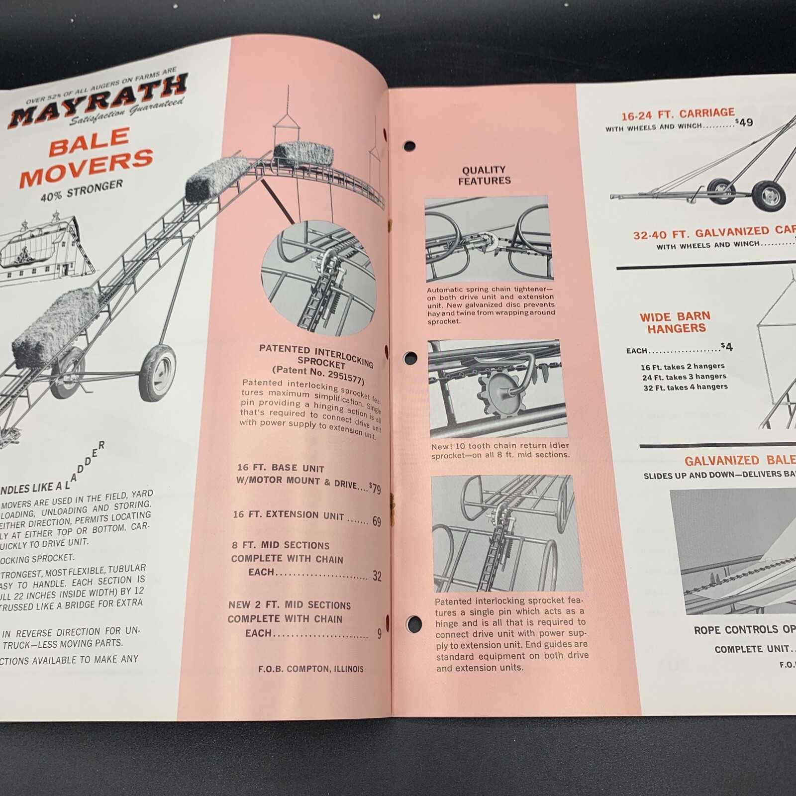 Original 1966 Mayrath Company Farm Equipment Brochure-W/Cover Sheet Compton IL