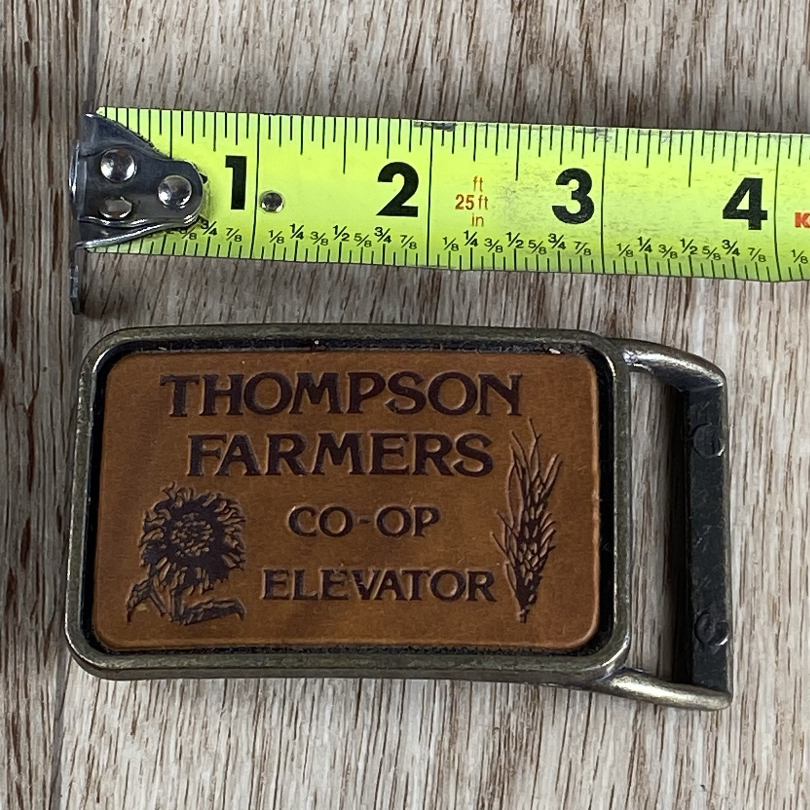 Vintage Thompson Farmers Co-Op Elevator Belt Buckle Farming