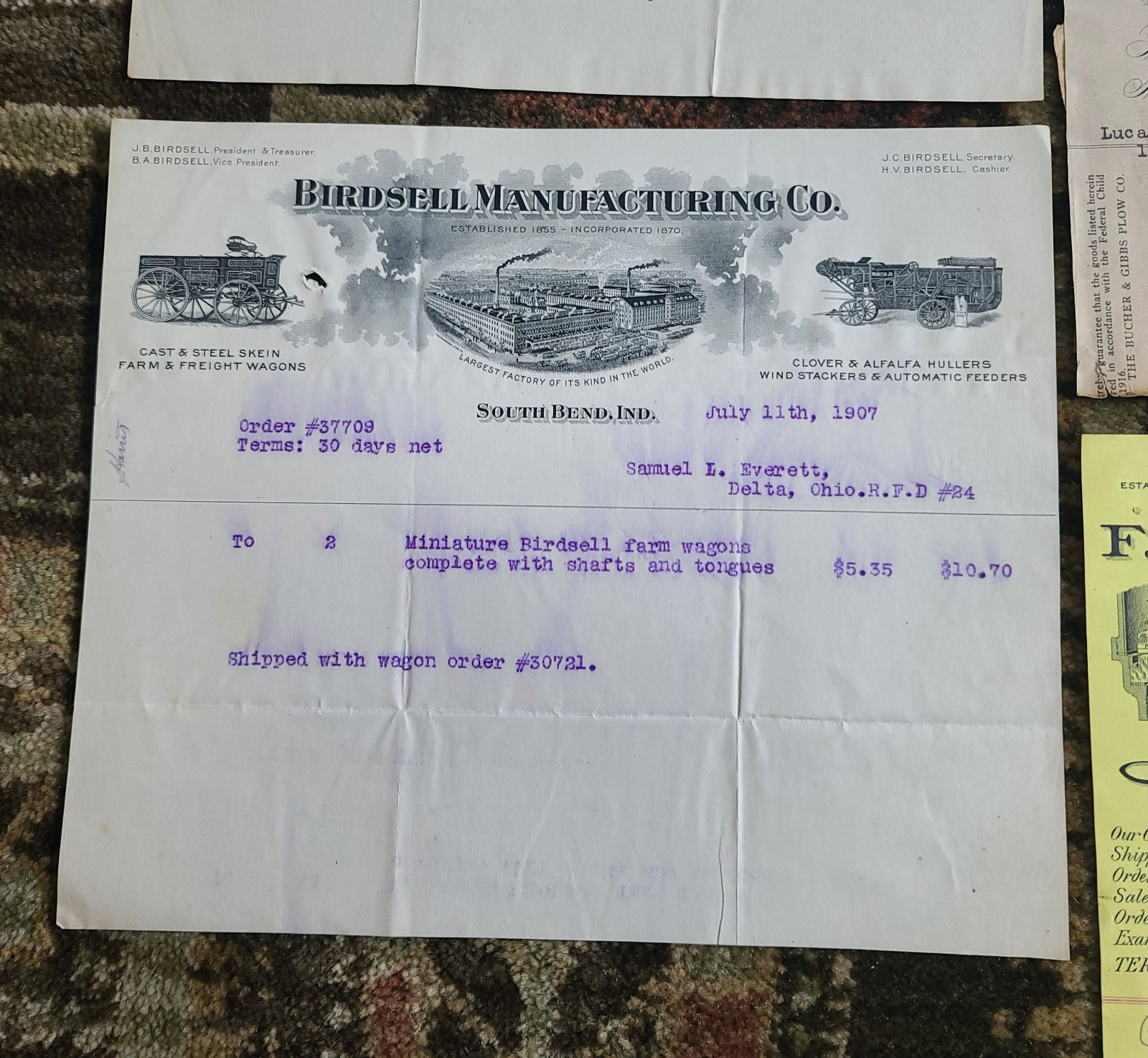 Lot Antique Ephemera Farm Equipment Birdsell IN Bucher Gibbs Plow OH F.E. Myers