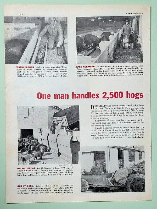 Original 1955 Farm Article Features Don Childress of Indiana (3) Photos of Don
