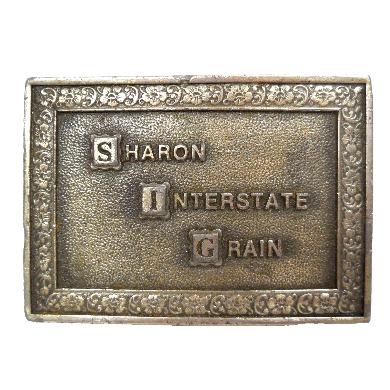 Mens Belt Buckle Sharon Interstate Grain SIG Vintage 1977 Pewter Captain Hawks