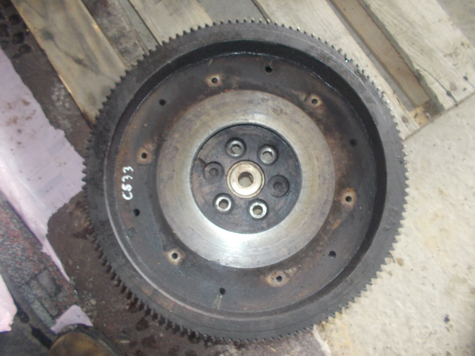Cockshutt 30 tractor original engine flywheel and ring gear in good shape CS30