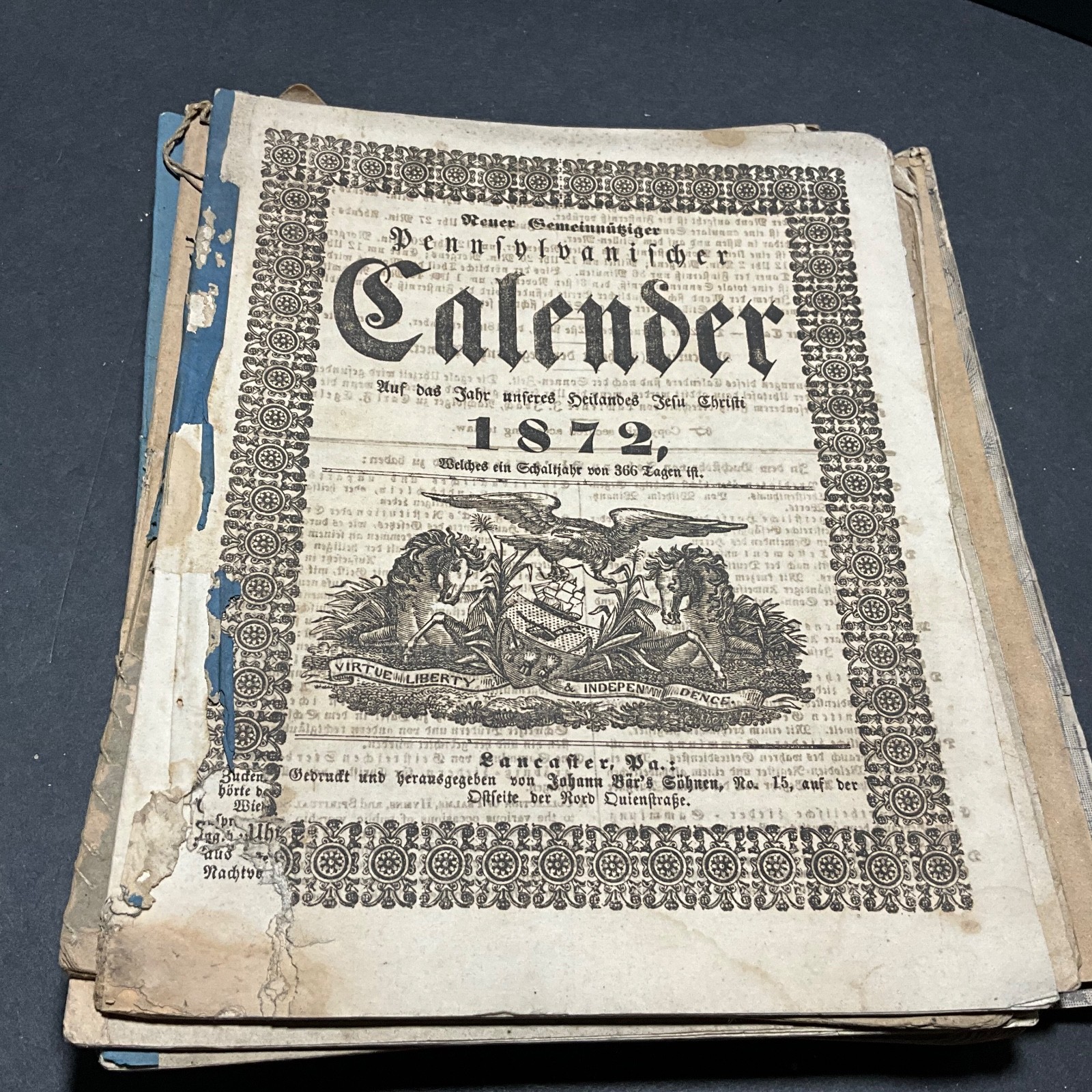 Antique LOT of 24 AGRICULTURAL ALMANACS 1837-1967 English German 19th C.