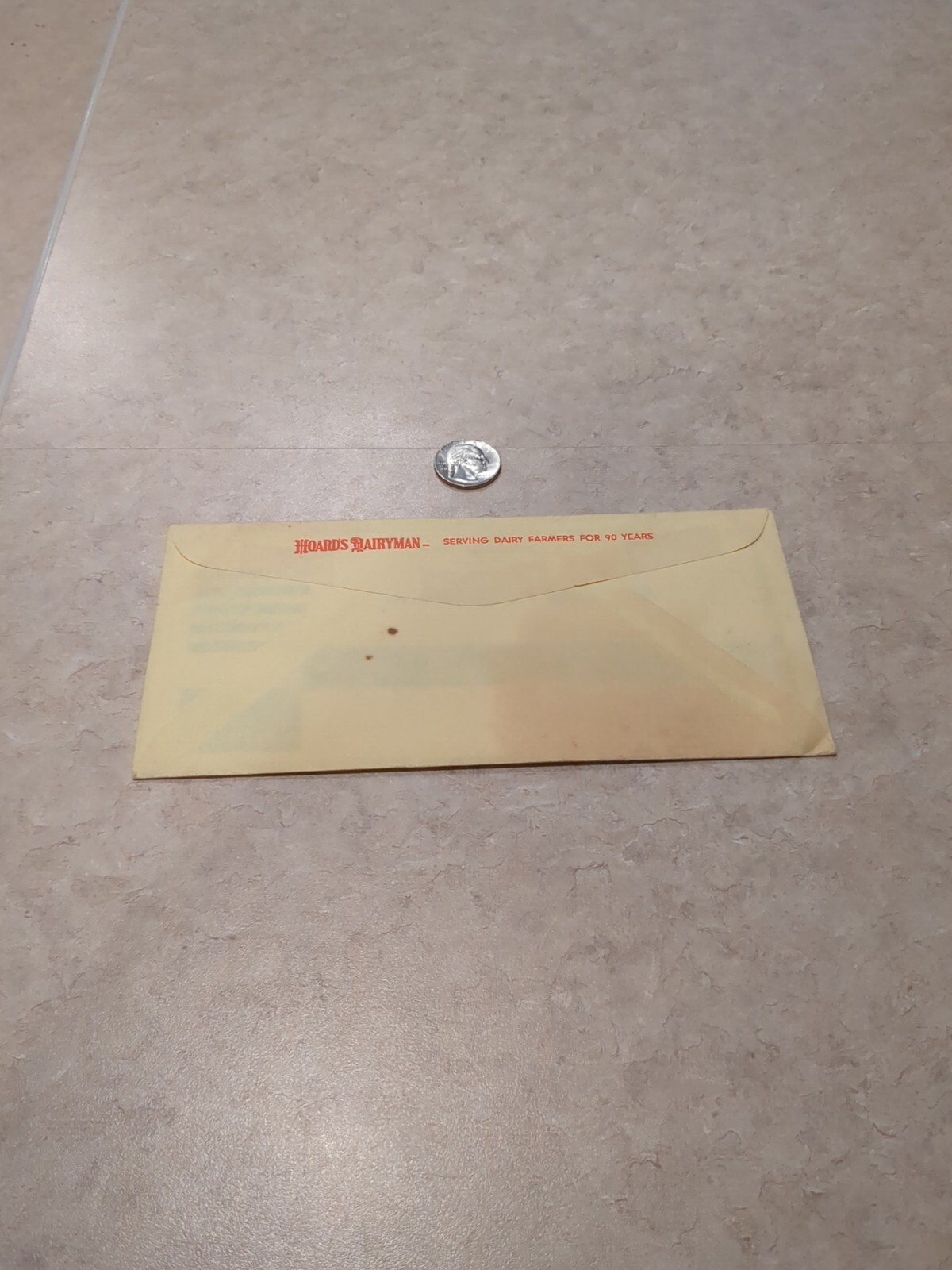 Hoards Dairyman Dairy Farmer Wisconsin Sealed Envelope Subs. Notice? Kunz Ohio
