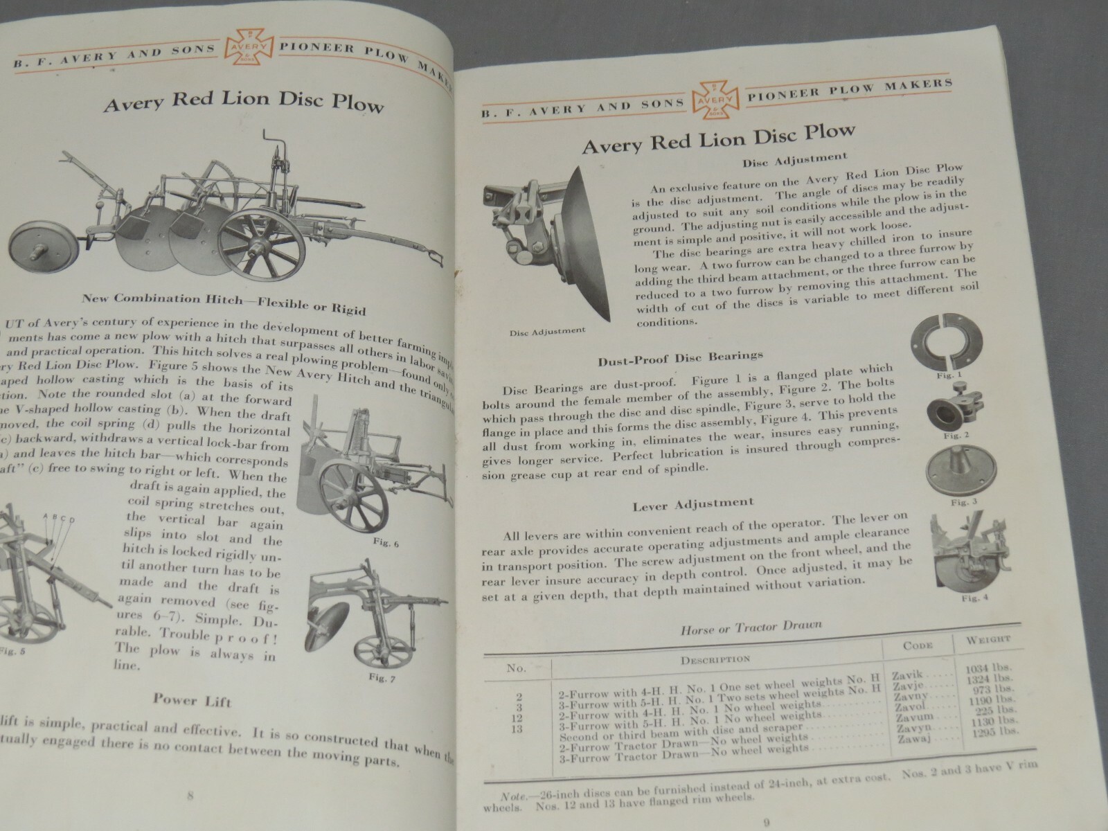 Vintage BF Avery Plows Implements GENERAL Catalog Color Plates 90pgs 32