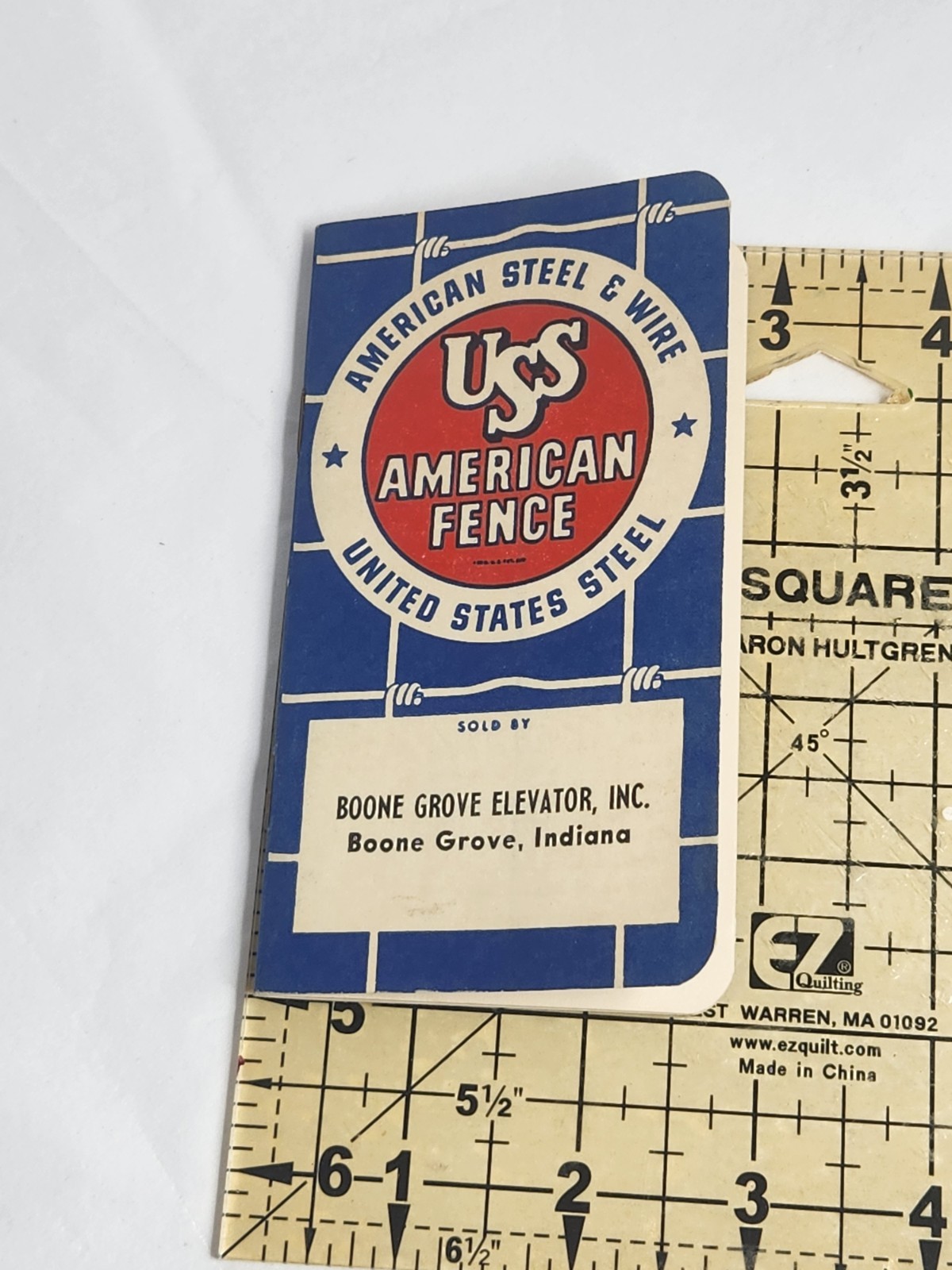 1953 NOS Patriotic American Fence US Steel Notebook Boone Grove, In