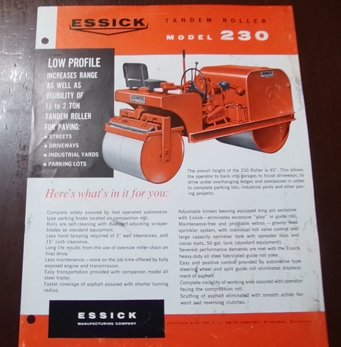 Essick Roller, Pumps Sales/Specifications Brochures 5 items, 1960-1965