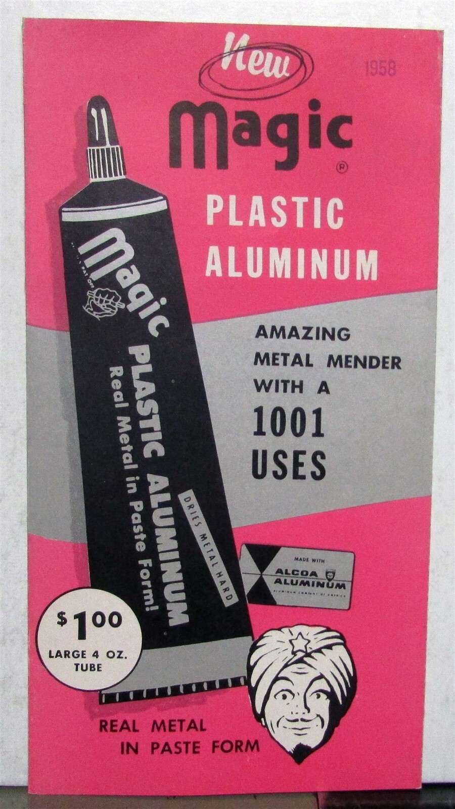 1958 Magic Plastic Aluminum Amazing Metal Mender Pricing Order Codes Brochure
