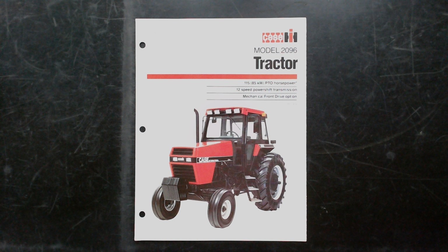 Case IH Model 2096 Tractor Brochure Vintage 1980s Agriculture Red Black