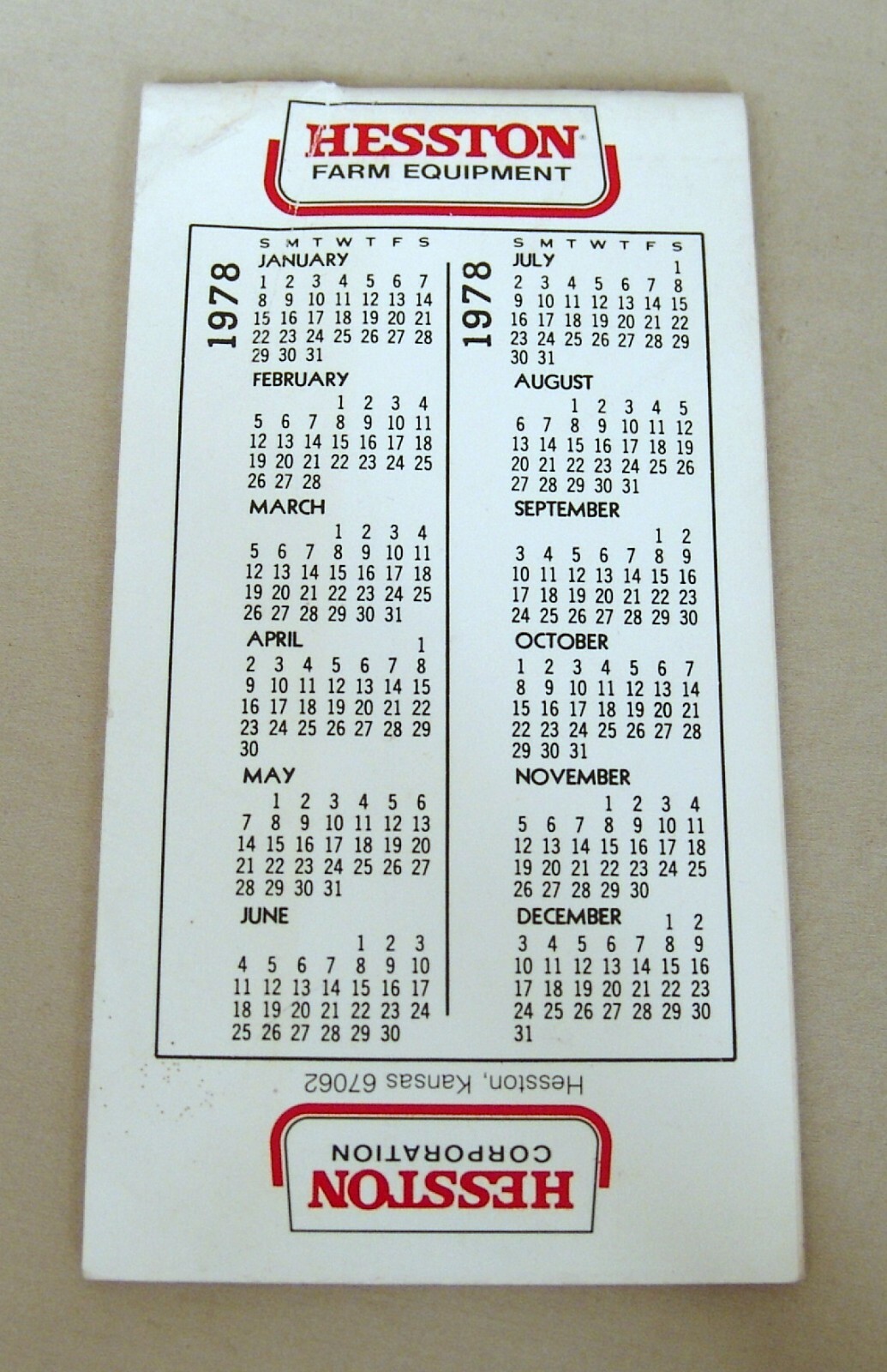 Vintage Hesston Corporation July 1978 Pocket Note Pad – UNUSED!