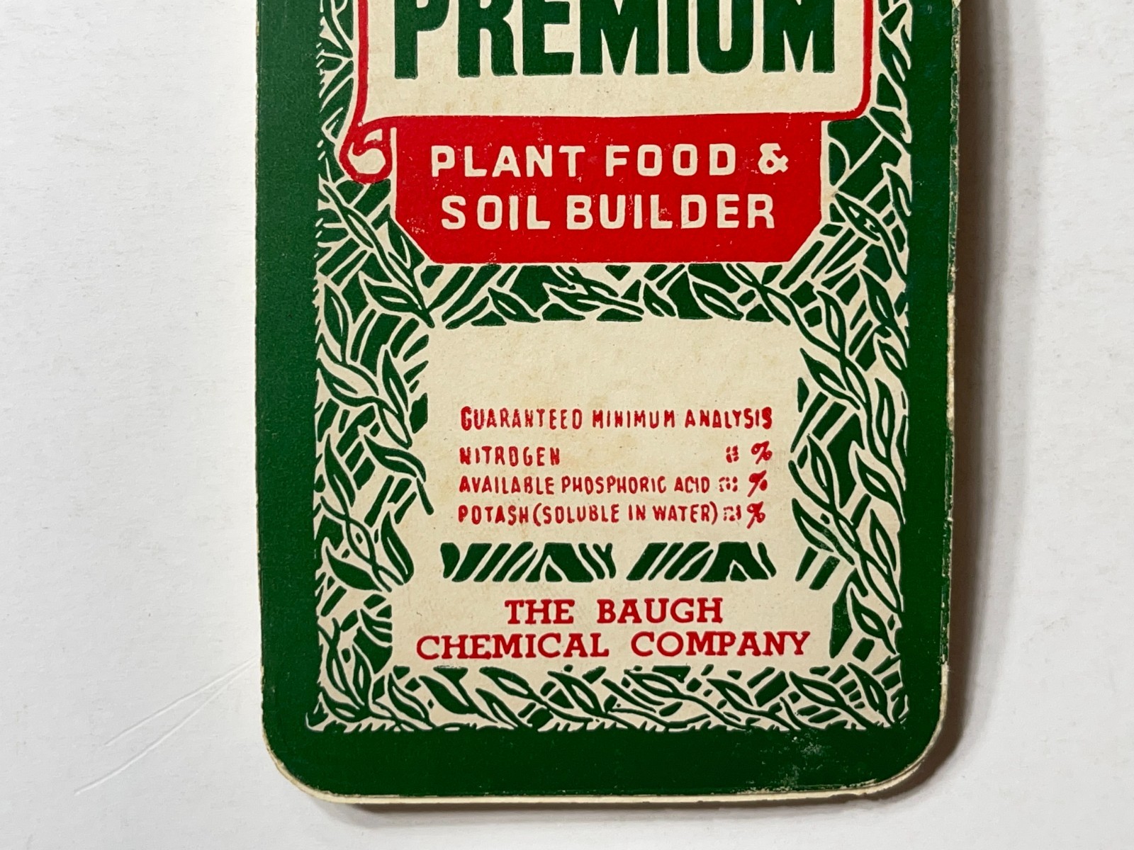 Vintage Original – Baugh&rsquo;s Premium Plant Food & Soil Builder Notepad AD Booklet