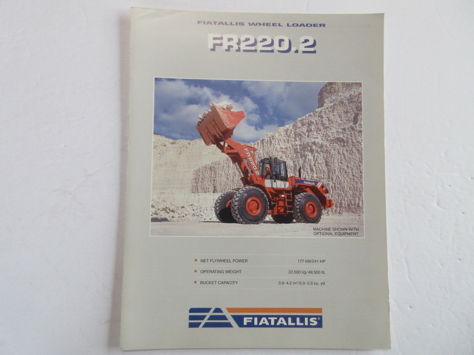 Fiat Allis FR220.2 Wheel Loader Brochure 4 Page