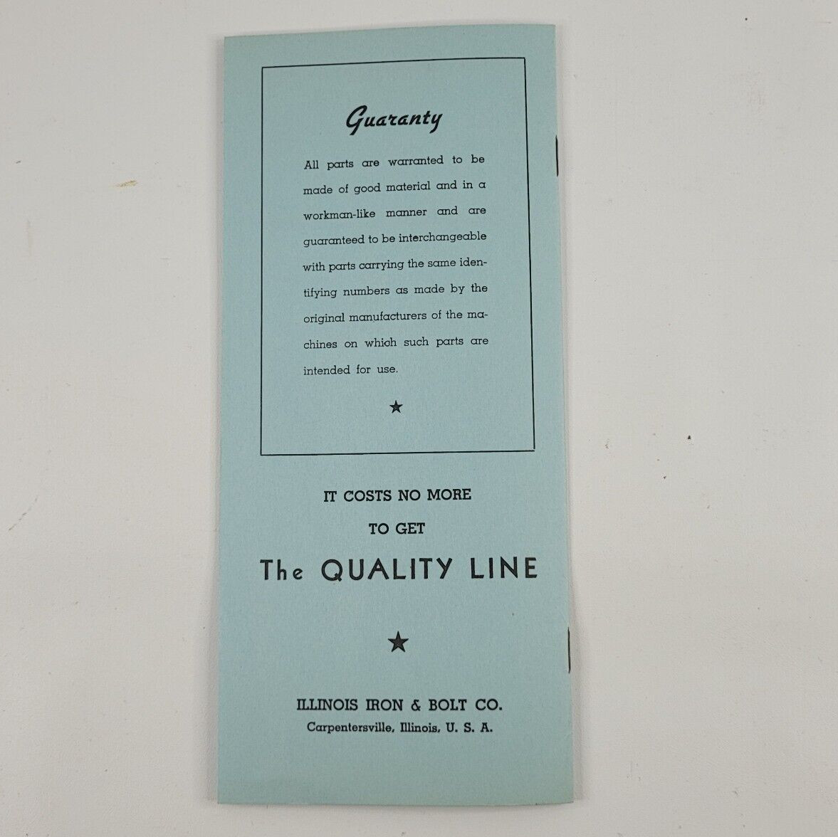1939 Illinois Iron & Bolt Co. Mowers Blades Replacement Parts Price List Indy