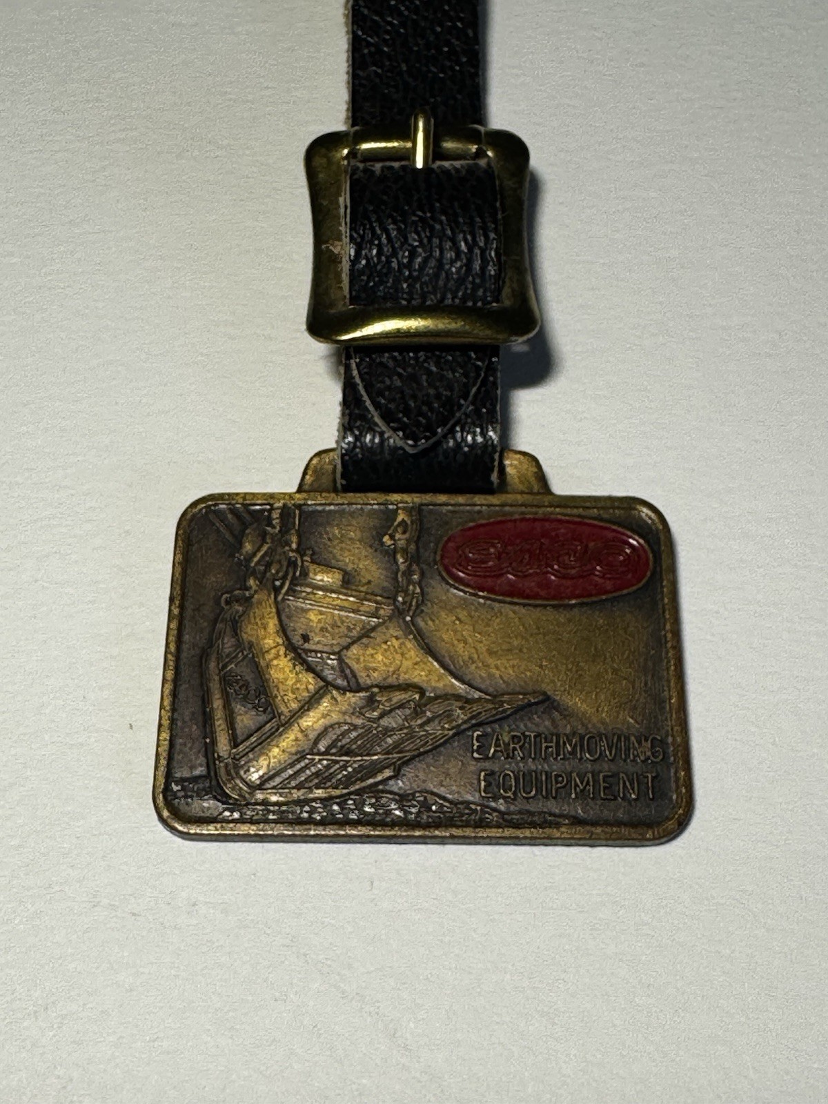 Vintage ESCO Watch Fob With Leather Strap – Earthmoving Equipment – Double Sided