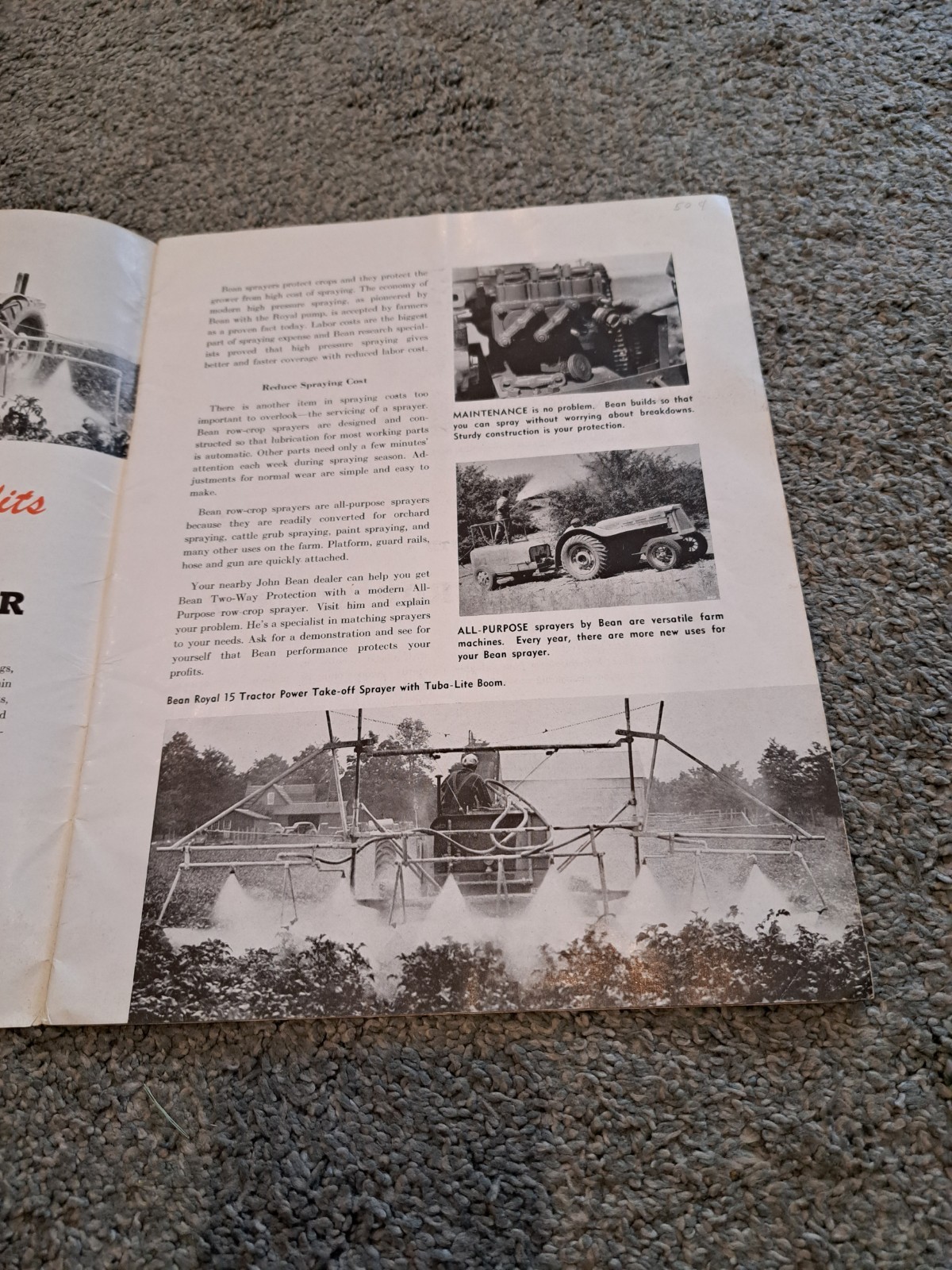 John Bean Mfg. Company Row Crop Sprayers Brochure Catalog 1946