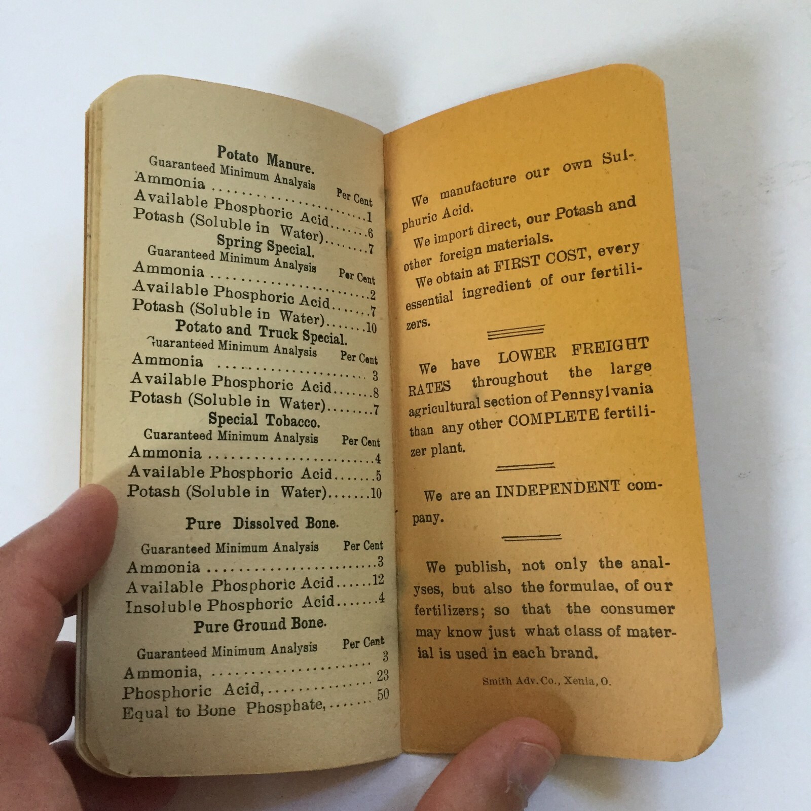 Vintage 1912 1913 Dempwolf&rsquo;s Fertilizers Pocket Notebook York Chemical Works PA