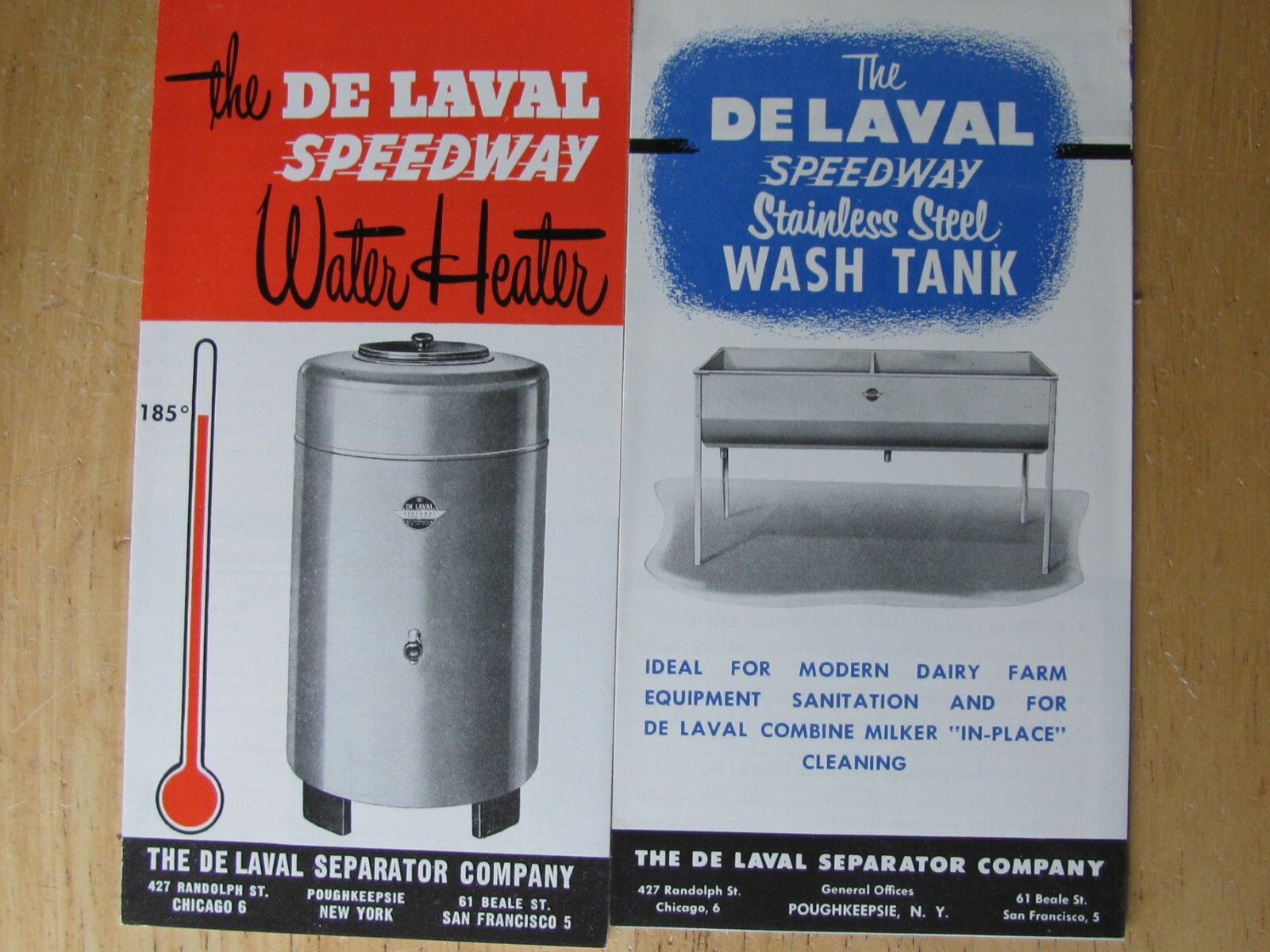 1954 DAIRY FARM ADVERTISING BROCHURE PAMPHLETS DeLAVAL WASH TANK WATER HEATER