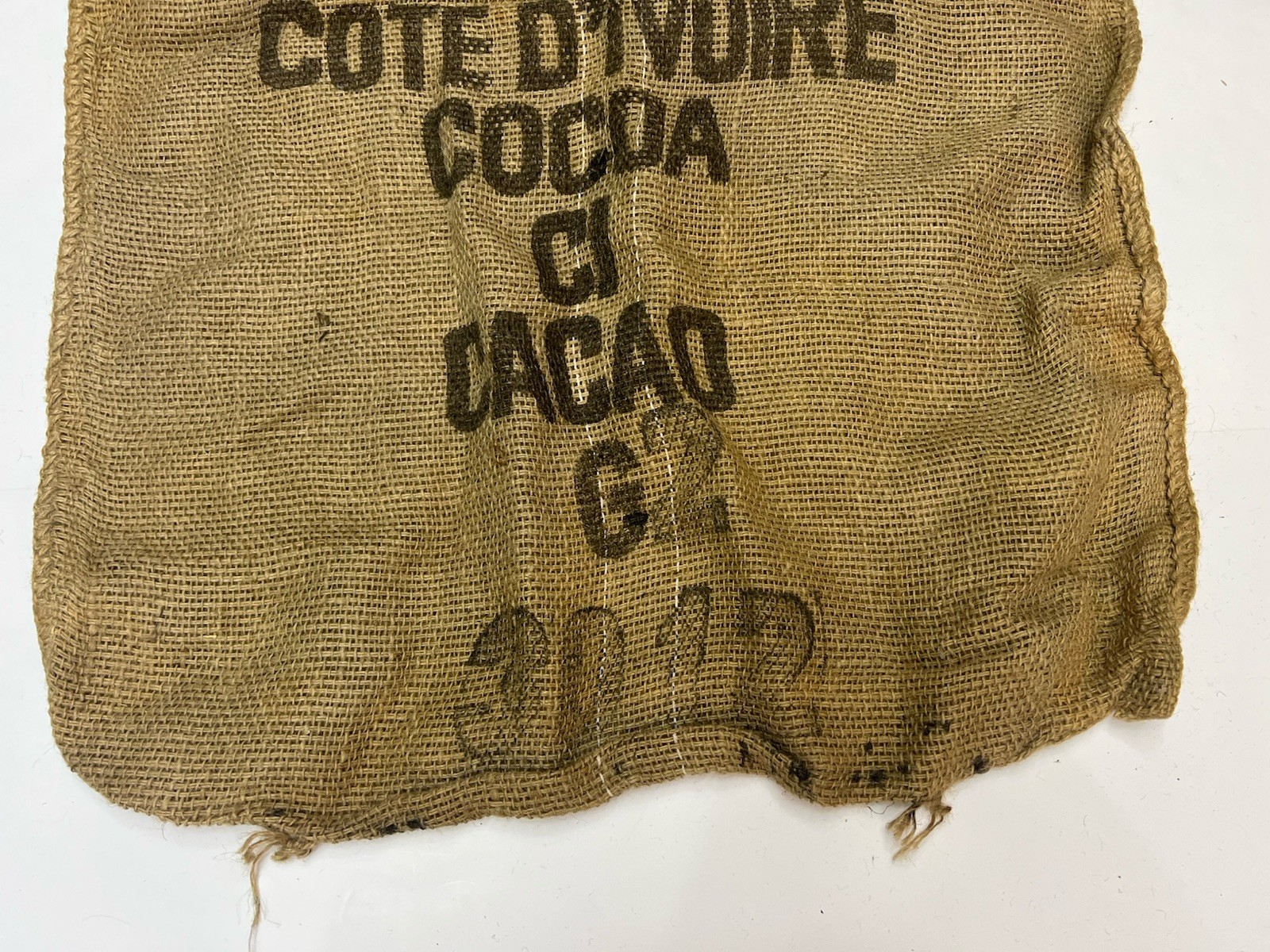 Vintage Burlap Sack TROPICAO Ivory Coast (Côte d&rsquo;Ivoire) COCOA G2-West Africa