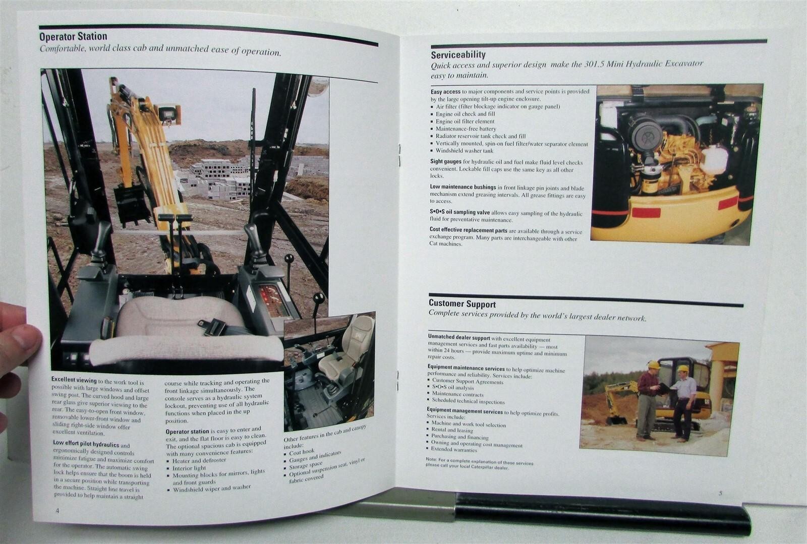 1990s Caterpillar 301.5 Mini Hydraulic Excavator Construction Sales Brochure