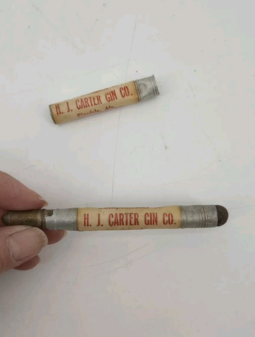 Vtg Rare Bullet Pen H.J. Carter Cotton Gin Advertising Pinedale Alabama. Read
