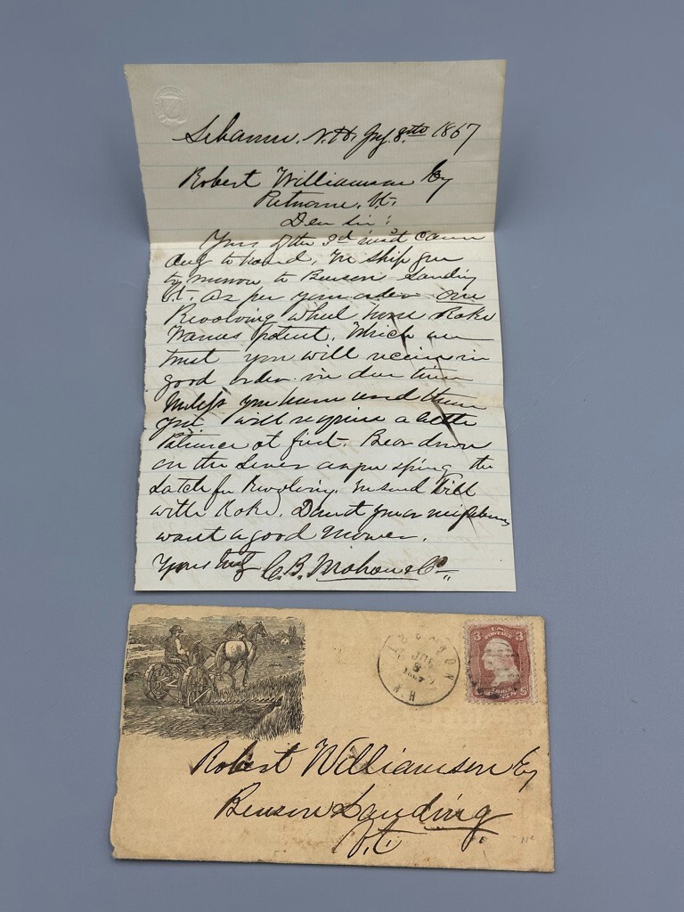 1867 GRANITE AGRICULTURAL WORK Advertise FARM Illustrate Postal Cover LEBANON NH