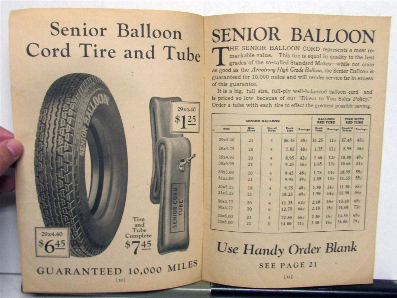 1927 Armstrong Save 1/3 On Highest Quality Tires Pricing Specs Mailer Brochure