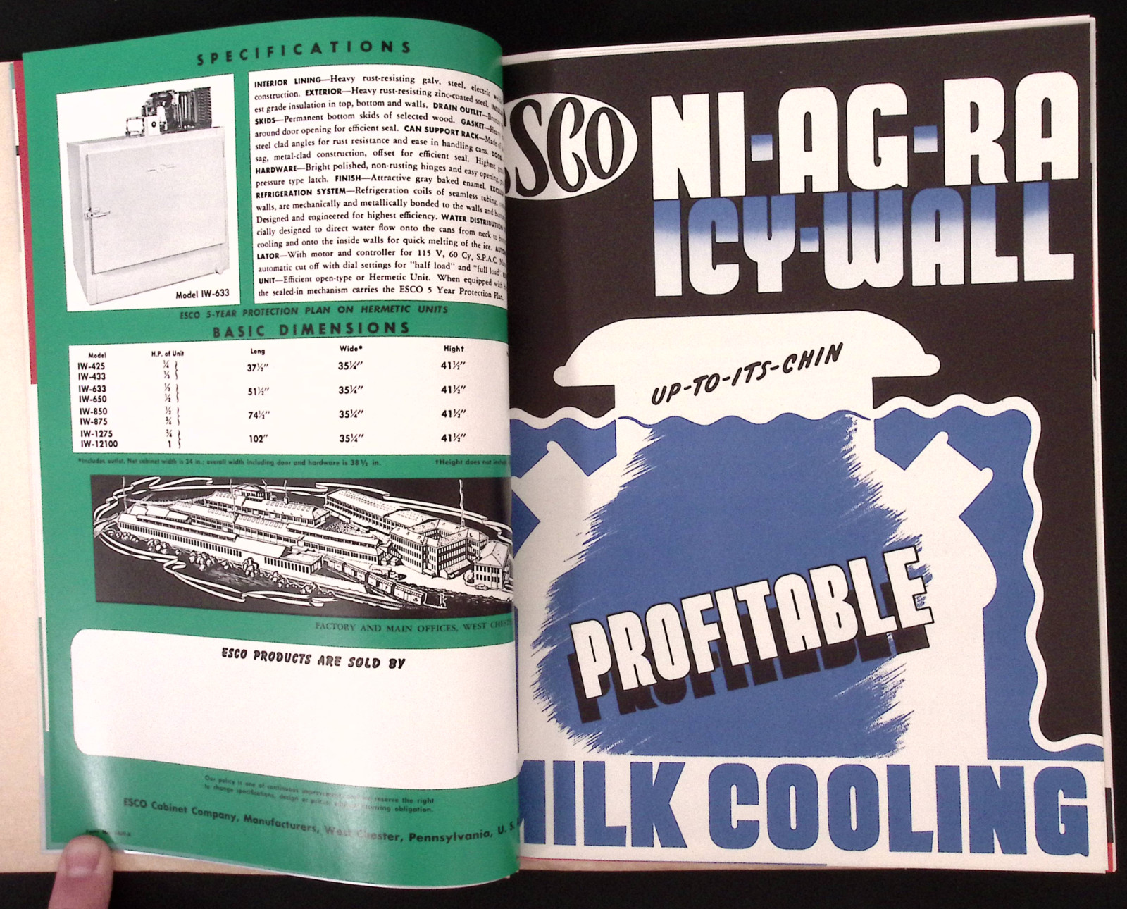 Esco Tops Thermally Freezers Milk Coolers Refrigeration Dairy Equipment Brochure