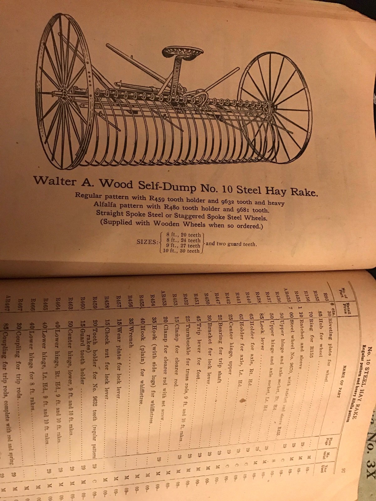 1917 WALTER A WOOD HARVESTER CO Sales Catalog Reaping Rakes Price List Lot of 2
