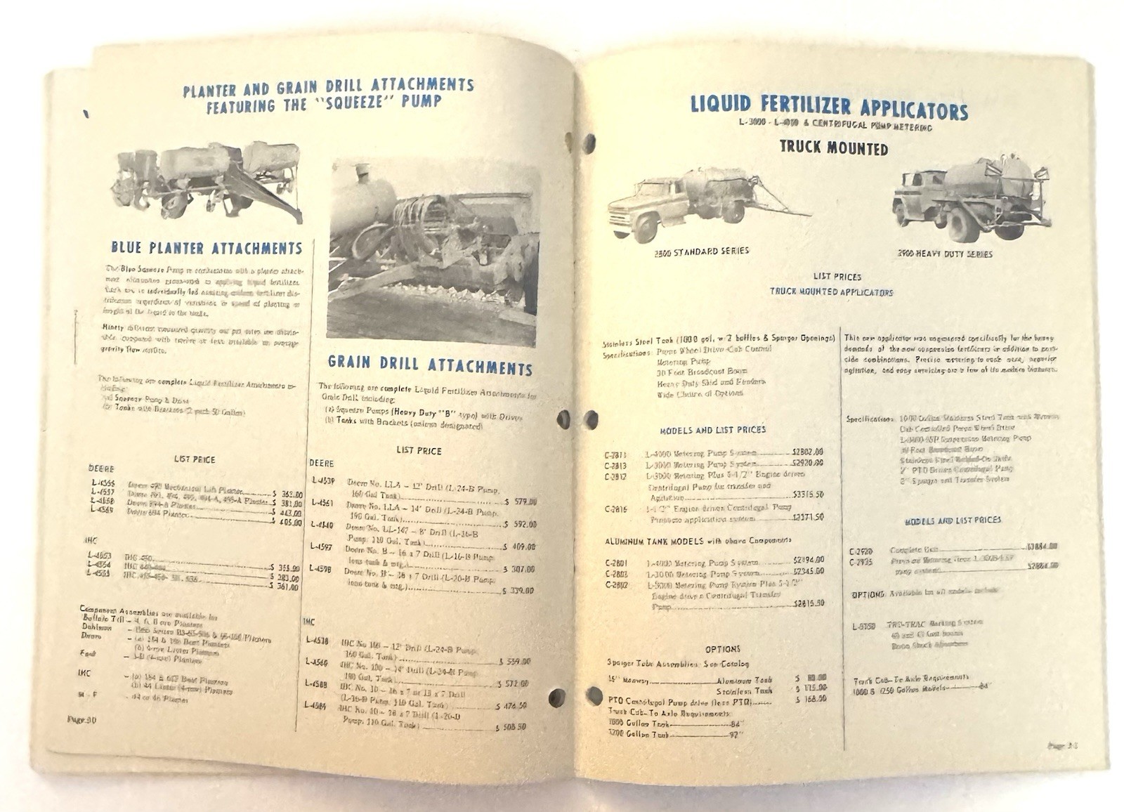 Vintage 1971 BLUE John Blue Company Machine Catalog 1970 1971 Prices Farming