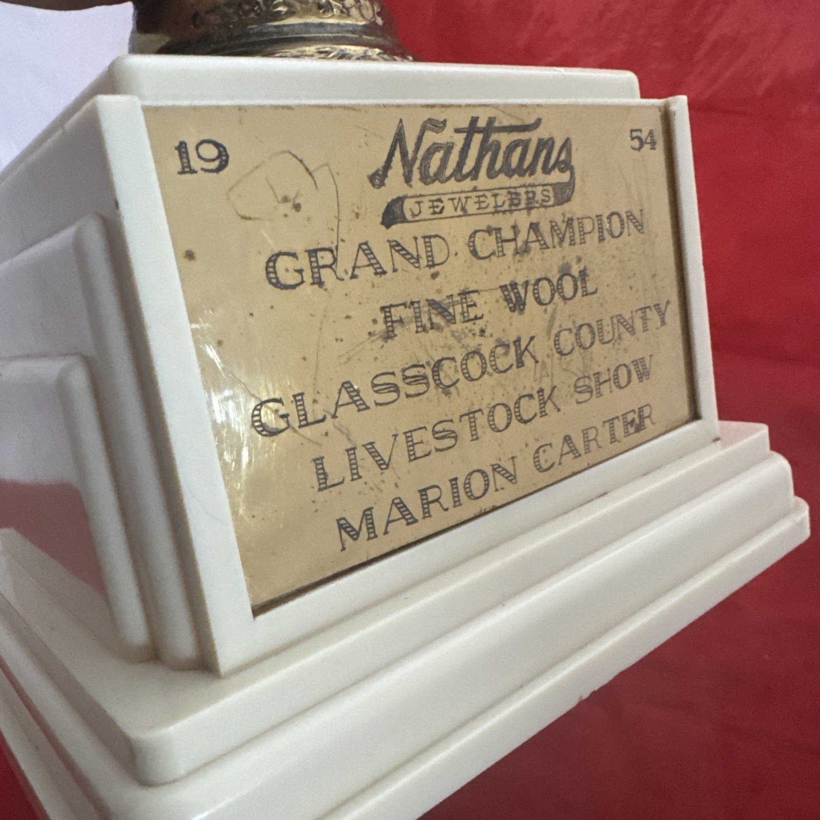 1957 Dodge Inc Trophy Sheep Brass Grand Champion Livestock Removable Plate
