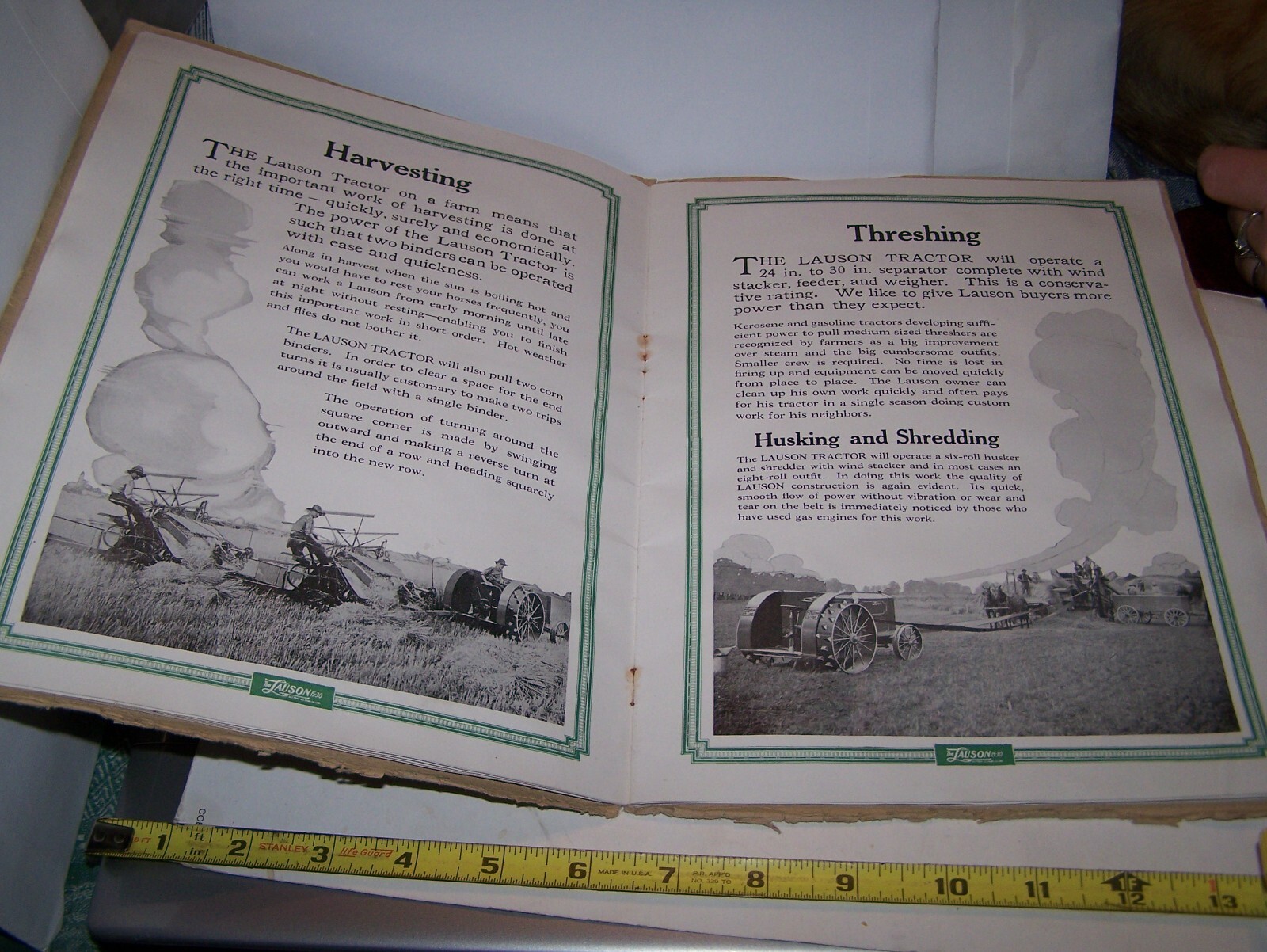 JOHN LAUSON 15-30 Farm Tractor Sales Catalog Hit Miss Engine Steam Motor Oiler