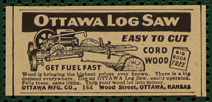 Ottawa Digger Tractor Log Saw Buzz Master Vintage Print Ad LOT of 10 pcs 1946
