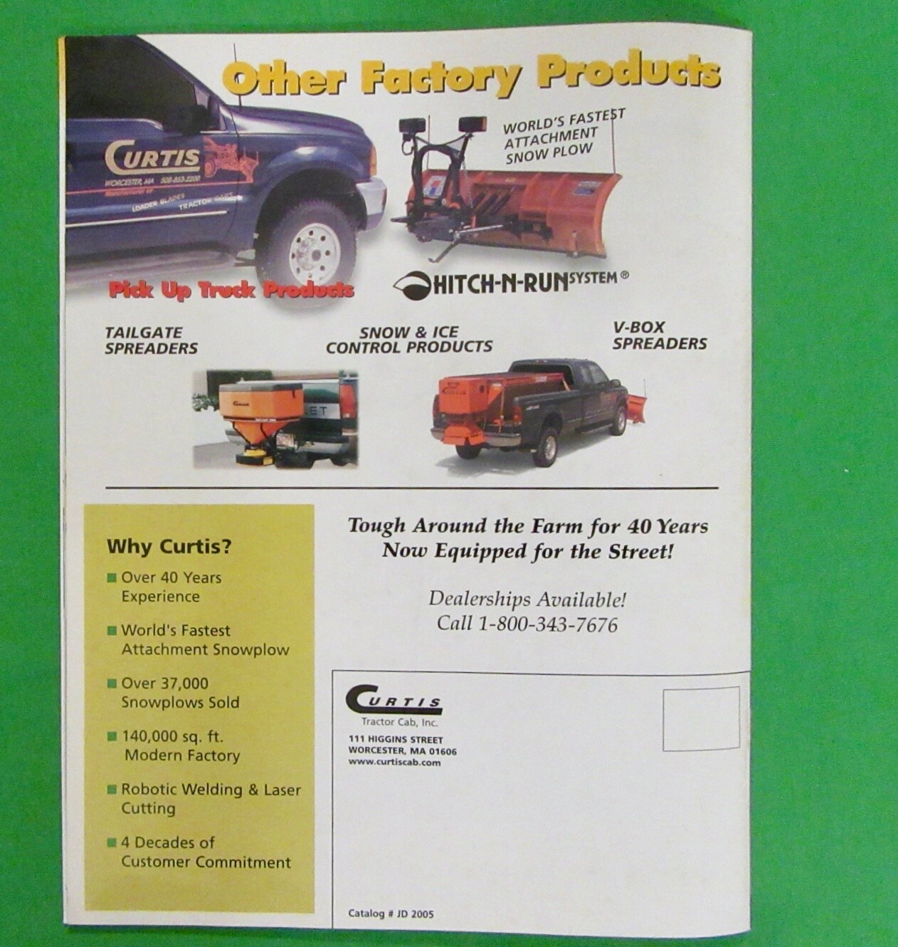 Curtis Factory Products Catalog / Focus on John Deere ( Worcester, Maine)