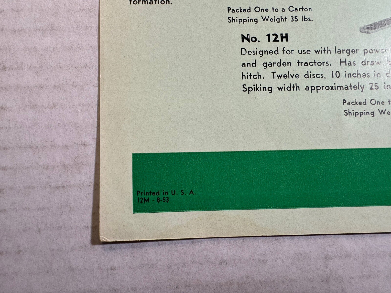 Vintage OHIO Machine Products Spike Disc Lawn & Green Cultivators Brochure