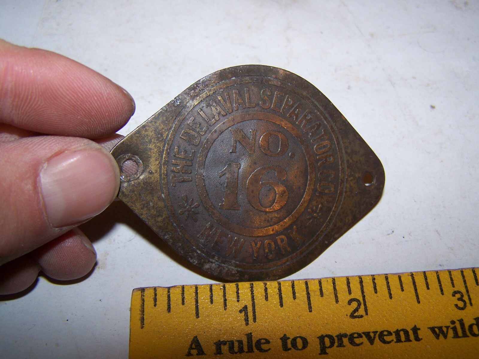 Vintage Dairy Farm Delaval Separator Co. No. 16 De Laval Cream Separator Plate