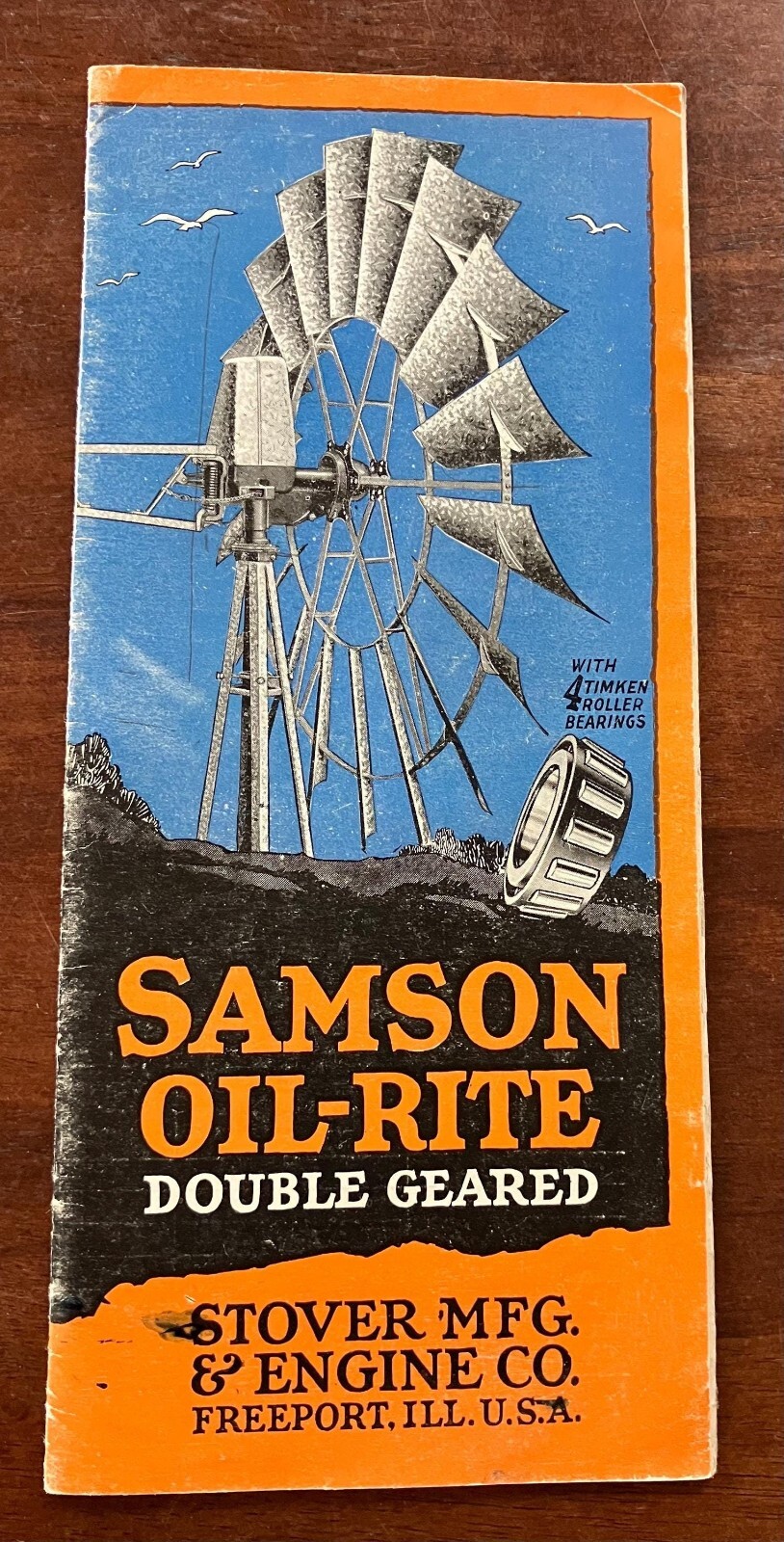 SCARCE! 1927 Samson Oil-Rite Double Geared Windmill Fold Out Brochure Advert