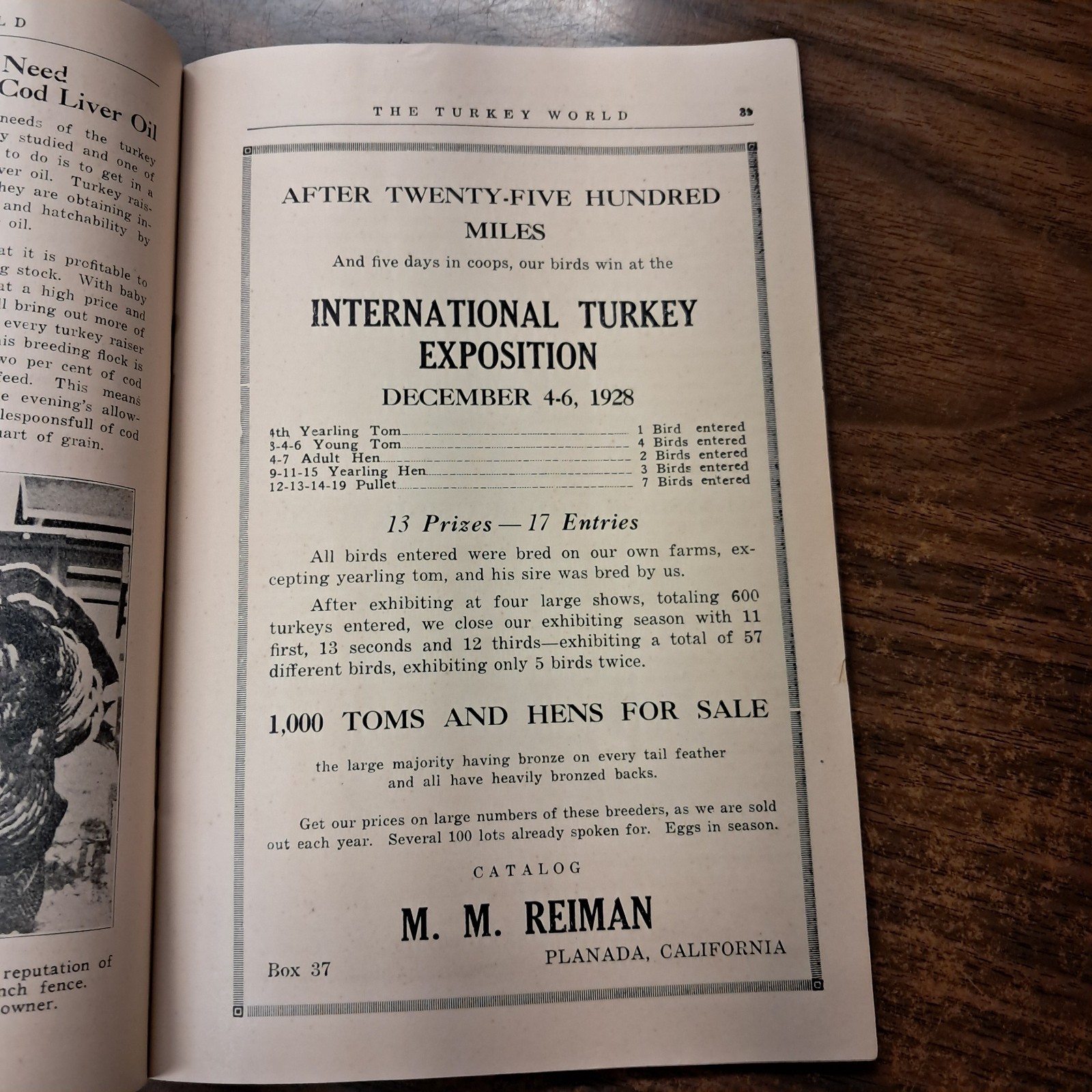 Vintage 1929 Turkey World Show Book & Talking Turkey Beacon Milling Co. N.Y.