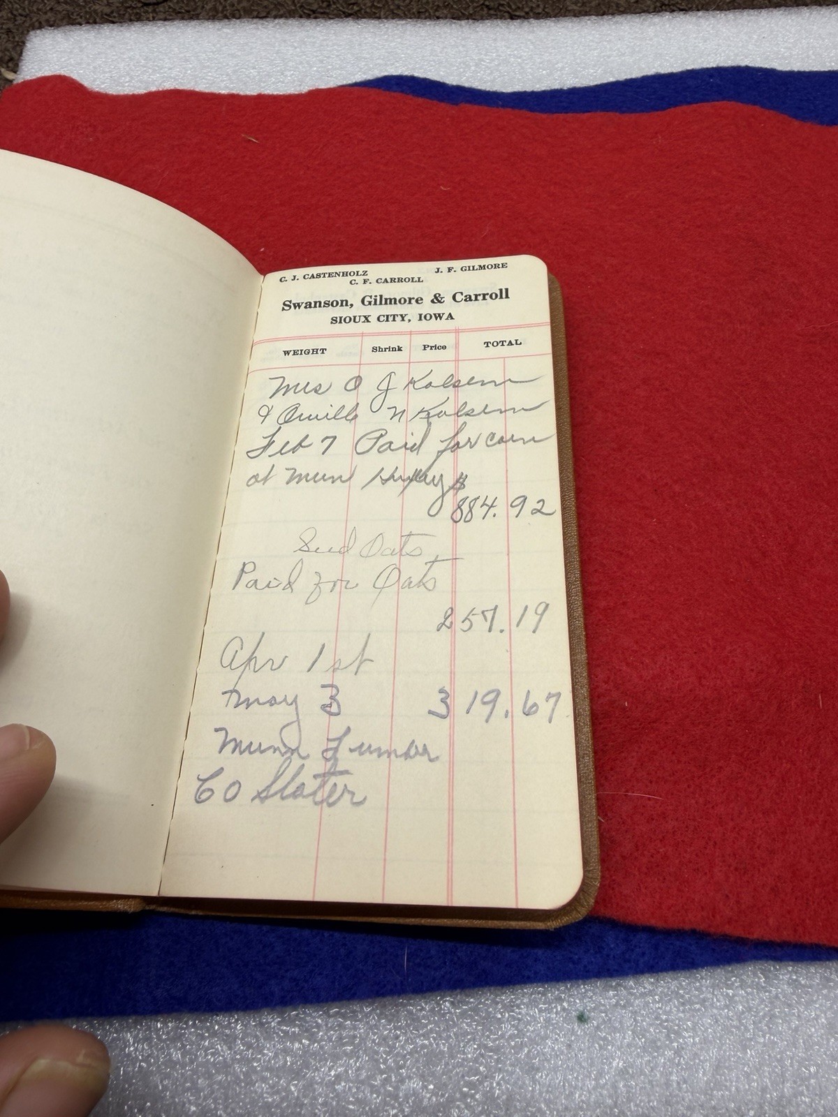 Historic 1940 Livestock Commission Company Pocket Note Pad