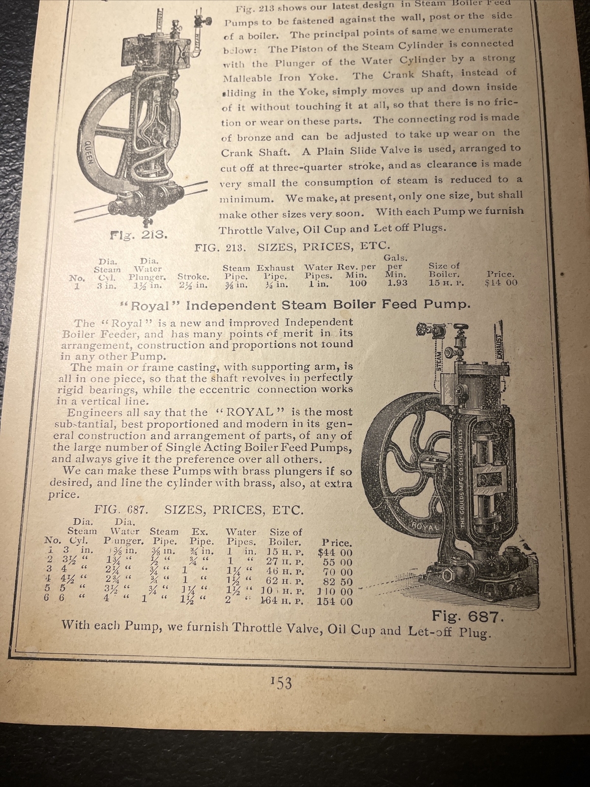 1891 Baldwin – Goulds Steam Boiler Feed Pump – Farm Advertising – New Orleans