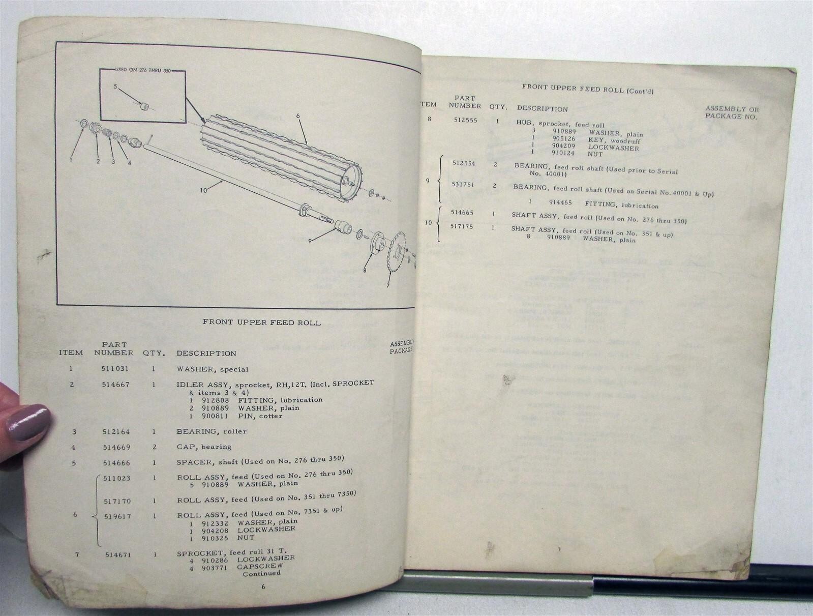 1959 Allis Chalmers Forage Harvester Specs Construction Dealer Parts Catalog